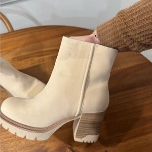 Cream Ankle Boots